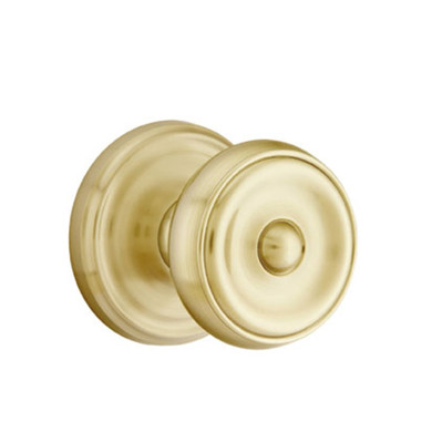 Emtek 8100-W-US4 Waverly Door Knob Passage Set With Regular Rosette Satin Brass