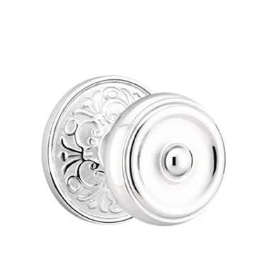 Emtek 8106-W-US26 Waverly Door Knob Passage Set With Lancaster Rosette Polished Chrome