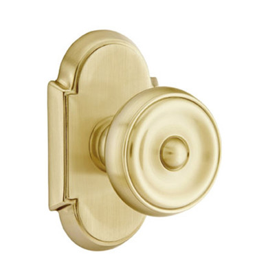 Emtek 8108-W-US4 Waverly Door Knob Passage Set With #8 Rosette Satin Brass
