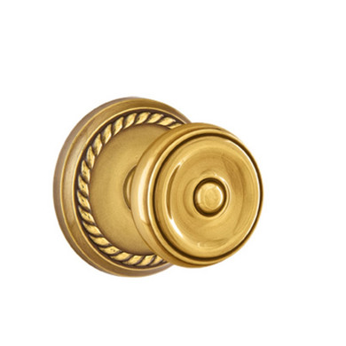 Emtek 8201-W-US7 Waverly Door Knob Privacy Set With Rope Rosette French Antique