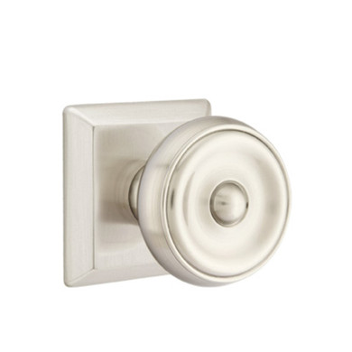 Emtek 8231-W-US15 Waverly Door Knob Privacy Set With Quincy Rosette Satin Nickel