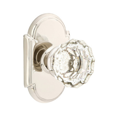 Emtek 8108-AS-US14 Astoria Clear Crystal Door Knob Passage Set With #8 Rosette Polished Nickel