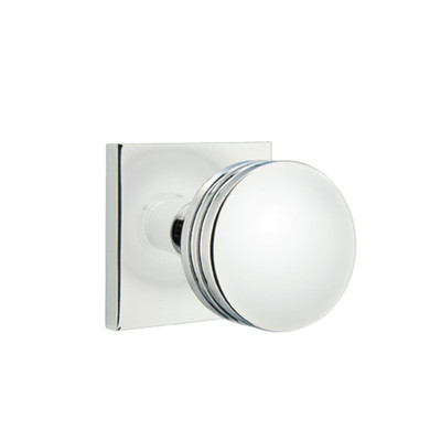 Emtek 5110-BN-US26 Bern Door Knob Passage Set With Square Rosette Polished Chrome