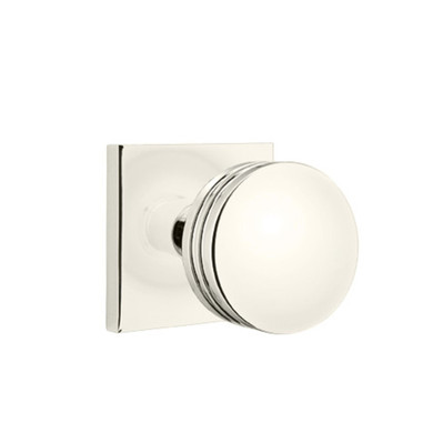 Emtek 5210-BN-US14 Bern Door Knob Privacy Set With Square Rosette Polished Nickel