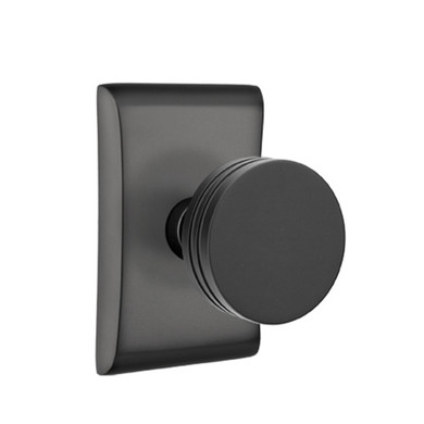 Emtek 5211-BN-US19 Bern Door Knob Privacy Set With Neos Rosette Flat Black