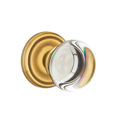 Emtek 8050-PC-US7 Providence Crystal Door Knob Dummy Set With Regular Rosette French Antique