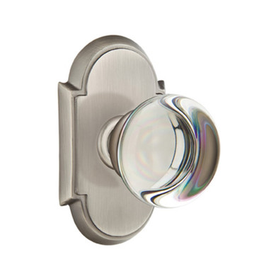 Emtek 8058-PC-US15A Providence Crystal Door Knob Dummy Set With #8 Rosette Pewter