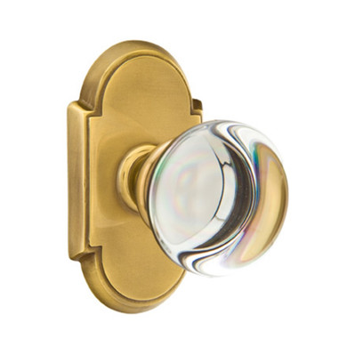 Emtek 8208-PC-US7 Providence Crystal Door Knob Privacy Set With #8 Rosette French Antique