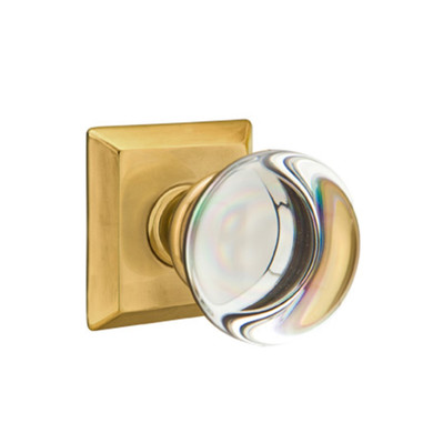 Emtek 8531-PC-US7 Providence Crystal Door Knob Dummy Set With Quincy Rosette French Antique