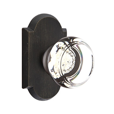 Emtek 7108-GT-MB Georgetown Crystal Door Knob Passage Set With Sandcast Bronze #1 Rosette Medium Bronze