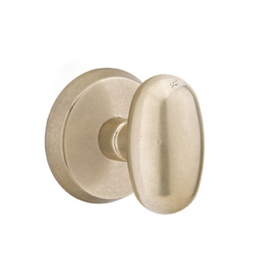 Emtek 7106-BZEG-TWB Egg Sandcast Bronze Door Knob Passage Set With #2 Rosette Tumbled White Bronze