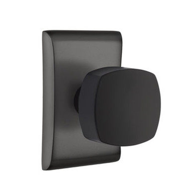 Emtek 5111-FRK-US19 Freestone Door Knob Passage Set With Neos Rosette Flat Black