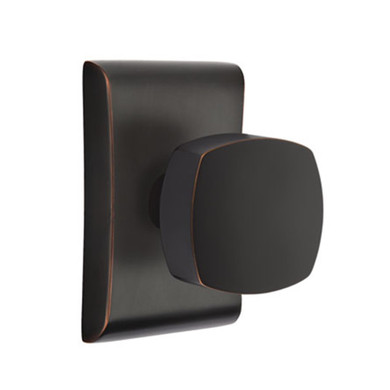 Emtek 5051-FRK-US10B Freestone Door Knob Dummy Set With Neos Rosette Oil Rubbed Bronze
