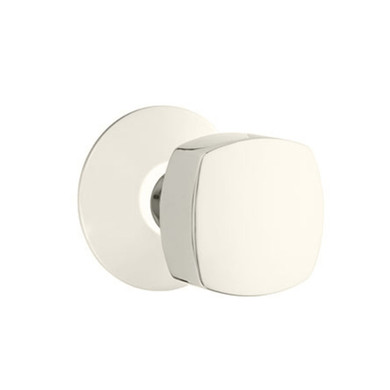Emtek 5057-FRK-US14 Freestone Door Knob Dummy Set With Modern Rosette Polished Nickel