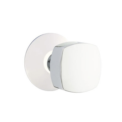 Emtek 5057-FRK-US26 Freestone Door Knob Dummy Set With Modern Rosette Polished Chrome