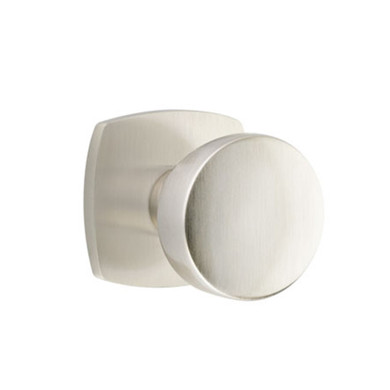 Emtek 5306-LAU-US15 Laurent Door Knob Dummy Set With Urban Modern Rosette Satin Nickel