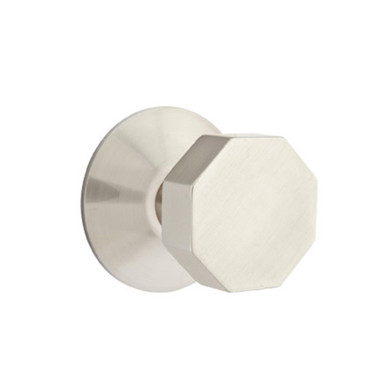 Emtek 5057-OCT-US15 Octagon Door Knob Dummy Set With Modern Rosette Satin Nickel
