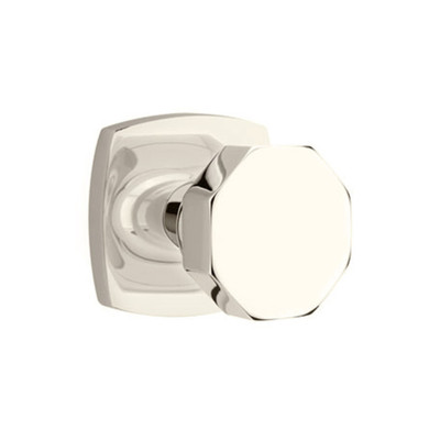 Emtek 5306-OCT-US14 Octagon Door Knob Dummy Set With Urban Modern Rosette Polished Nickel