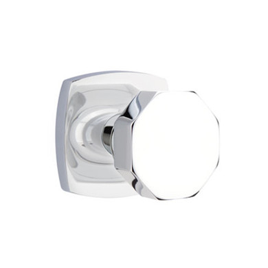 Emtek 5306-OCT-US26 Octagon Door Knob Dummy Set With Urban Modern Rosette Polished Chrome