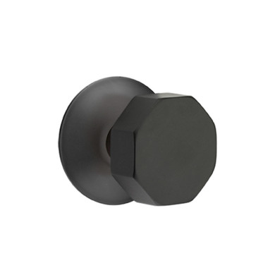 Emtek 5107-OCT-US19 Octagon Door Knob Passage Set With Modern Rosette Flat Black