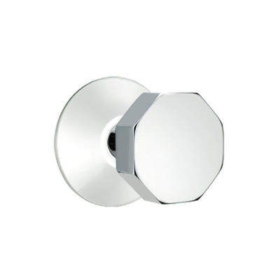 Emtek 5107-OCT-US26 Octagon Door Knob Passage Set With Modern Rosette Polished Chrome