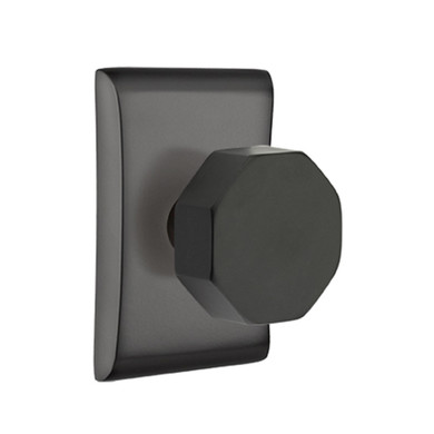 Emtek 5111-OCT-US19 Octagon Door Knob Passage Set With Neos Rosette Flat Black