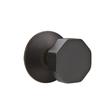 Emtek 5207-OCT-US10B Octagon Door Knob Privacy Set With Modern Rosette Oil Rubbed Bronze