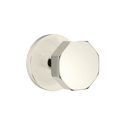 Emtek 5209-OCT-US14 Octagon Door Knob Privacy Set With Disk Rosette Polished Nickel