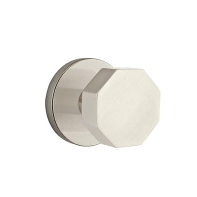 Emtek 5209-OCT-US15 Octagon Door Knob Privacy Set With Disk Rosette Satin Nickel