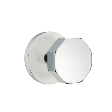 Emtek 5209-OCT-US26 Octagon Door Knob Privacy Set With Disk Rosette Polished Chrome