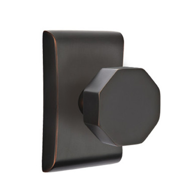 Emtek 5211-OCT-US10B Octagon Door Knob Privacy Set With Neos Rosette Oil Rubbed Bronze