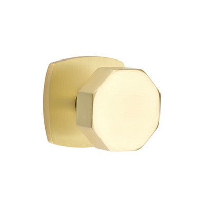 Emtek 5316-OCT-US4 Octagon Door Knob Passage Set With Urban Modern Rosette Satin Brass