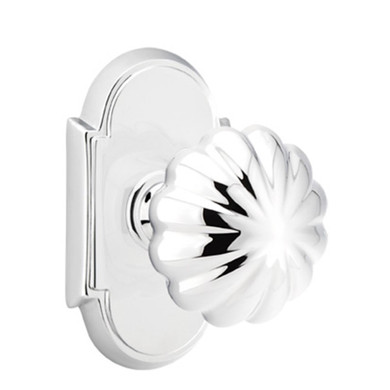 Emtek 8058-MN-US26 Melon Door Knob Dummy Set With #8 Rosette Polished Chrome