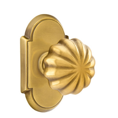 Emtek 8058-MN-US7 Melon Door Knob Dummy Set With #8 Rosette French Antique
