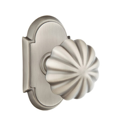 Emtek 8208-MN-US15A Melon Door Knob Privacy Set With #8 Rosette Pewter