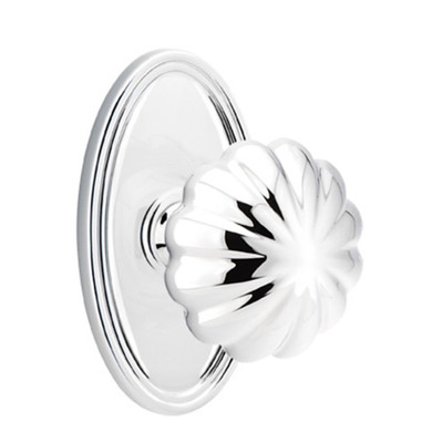 Emtek 8220-MN-US26 Melon Door Knob Privacy Set With Oval Rosette Polished Chrome