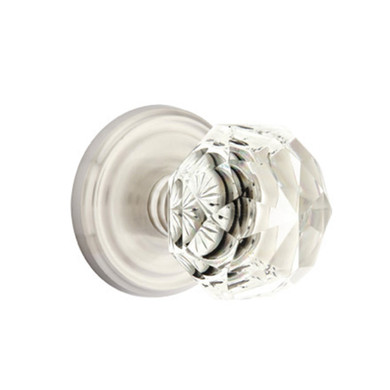 Emtek 8100-CK-US15 Diamond Crystal Door Knob Passage Set With Regular Rosette Satin Nickel