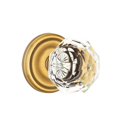 Emtek 8100-CK-US7 Diamond Crystal Door Knob Passage Set With Regular Rosette French Antique