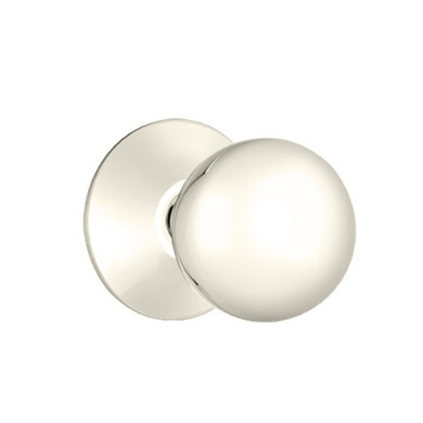 Emtek 5057-OR-US14 Orb Door Knob Dummy Set With Modern Rosette Polished Nickel