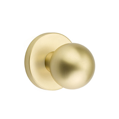 Emtek 5209-OR-US4 Orb Door Knob Privacy Set With Disk Rosette Satin Brass