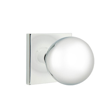 Emtek 5210-OR-US26 Orb Door Knob Privacy Set With Square Rosette Polished Chrome