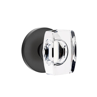 Emtek 5109-WS-US19 Windsor Door Knob Passage Set With Disk Rosette Flat Black
