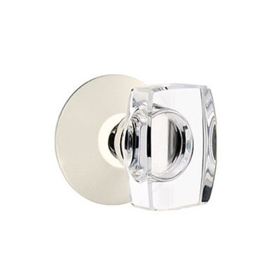 Emtek 5207-WS-US14 Windsor Door Knob Privacy Set With Modern Rosette Polished Nickel