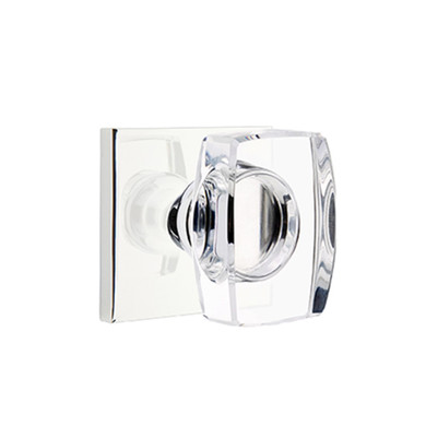 Emtek 5210-WS-US26 Windsor Door Knob Privacy Set With Square Rosette Polished Chrome