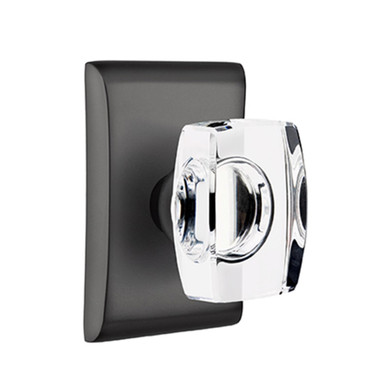 Emtek 5211-WS-US19 Windsor Door Knob Privacy Set With Neos Rosette Flat Black