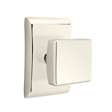 Emtek 5111-SQU-US14 Square Door Knob Passage Set With Neos Rosette Polished Nickel