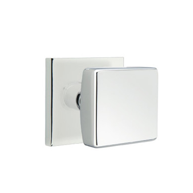 Emtek 5210-SQU-US26 Square Door Knob Privacy Set With Square Rosette Polished Chrome