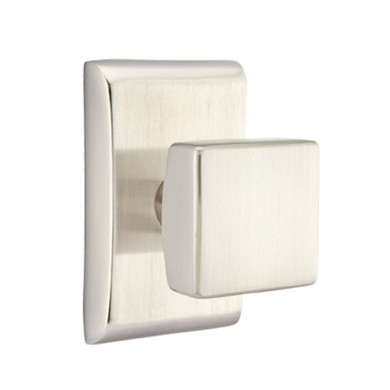 Emtek 5211-SQU-US15 Square Door Knob Privacy Set With Neos Rosette Satin Nickel