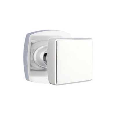 Emtek 5326-SQU-US26 Square Door Knob Privacy Set With Urban Modern Rosette Polished Chrome