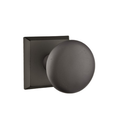 Emtek 7061-WC-FB Winchester Sandcast Bronze Door Knob Dummy Set With #6 Rosette Flat Black